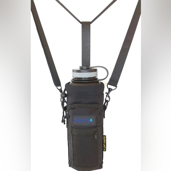 Black Crossbody Water Bottle Bag - Picture 1 of 9